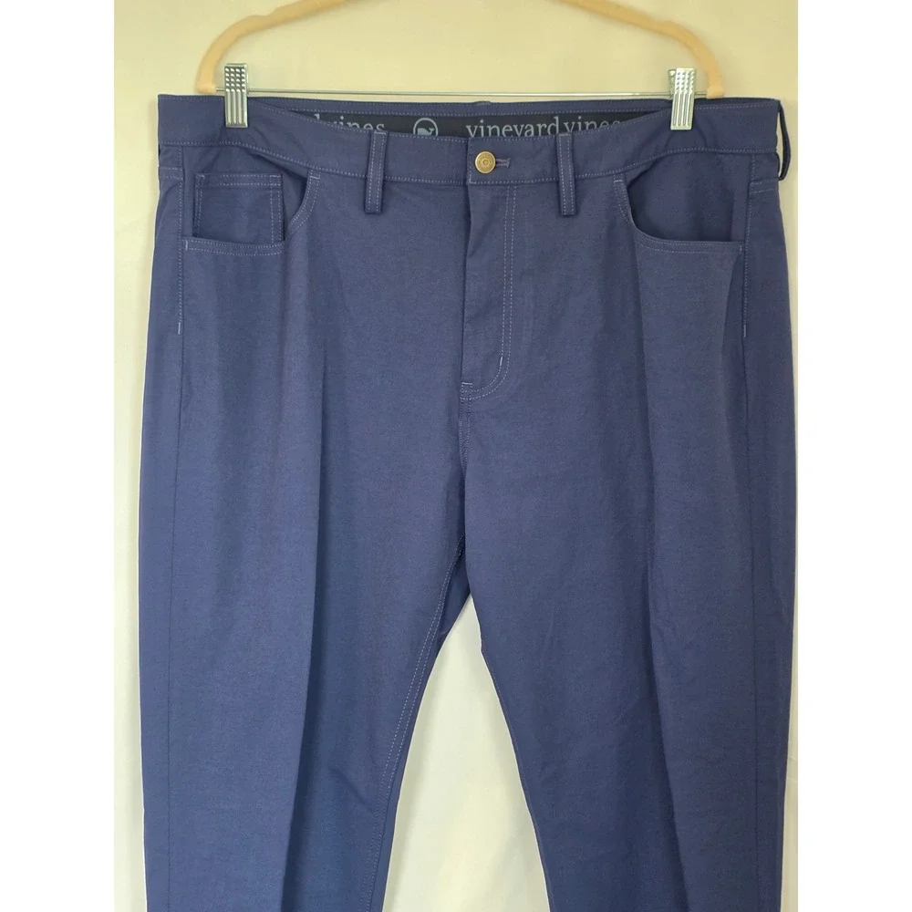 Vineyard Vines Men's 38x32 On The Go Pant Blue Performance Chino Stretch Golf